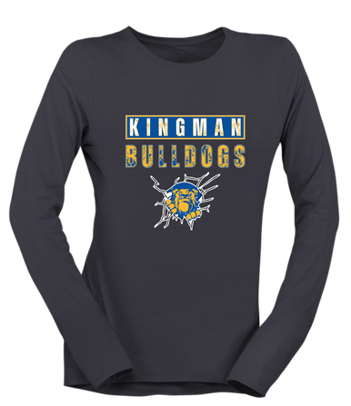 Kingman Bulldogs Mascot #9 Women's Premium LS T-Shirt