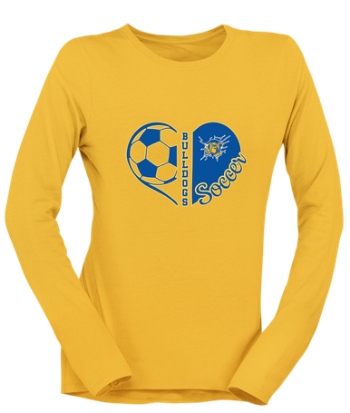 Kingman Bulldogs Heart Soccer Women's LS T-Shirt