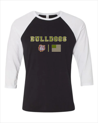 St. Cloud Bulldogs Camo Flag Women's Baseball T-Shirt