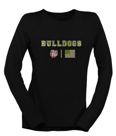 St. Cloud Bulldogs Camo Flag Women's LS T-Shirt