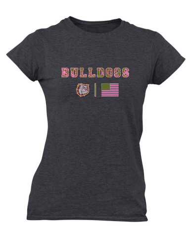 St. Cloud Bulldogs Pink Camo Flag Women's SS T-Shirt