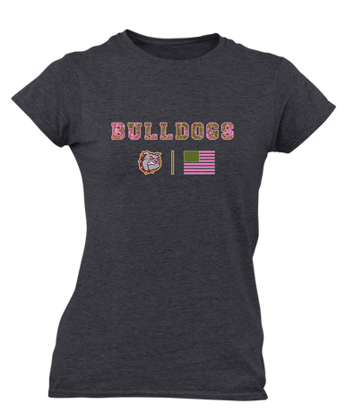 St. Cloud Bulldogs Pink Camo Flag Women's Premium SS T-Shirt