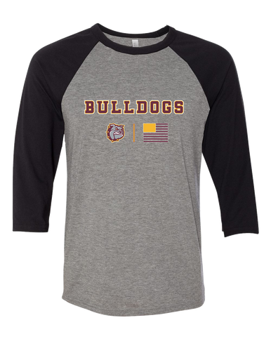 St. Cloud Bulldogs Team Colors Flag Women's Baseball T-Shirt
