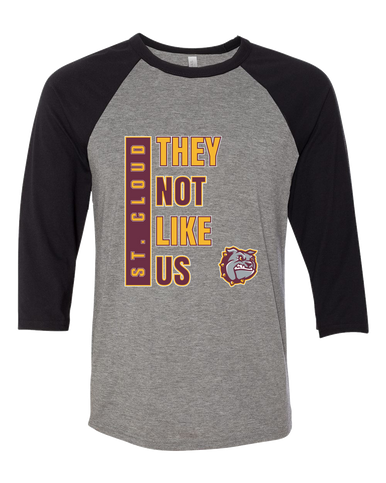 St. Cloud Bulldogs They Not Like Us #1 Women's Baseball T-Shirt