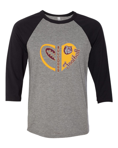 St. Cloud Bulldogs Heart Football Women's Baseball T-Shirt