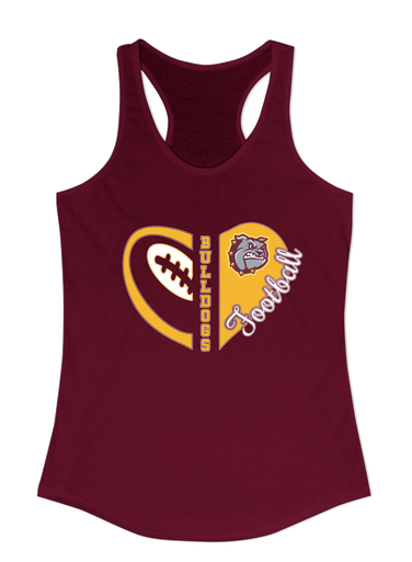 St. Cloud Bulldogs Heart Football Women's Tank Top