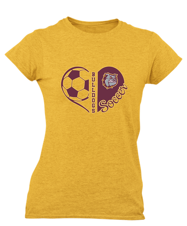 St. Cloud Bulldogs Heart Soccer Women's SS T-Shirt