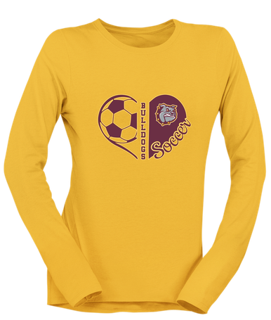 St. Cloud Bulldogs Heart Soccer Women's LS T-Shirt