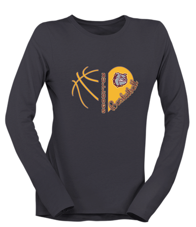 St. Cloud Bulldogs Heart Basketball Women's Premium LS T-Shirt