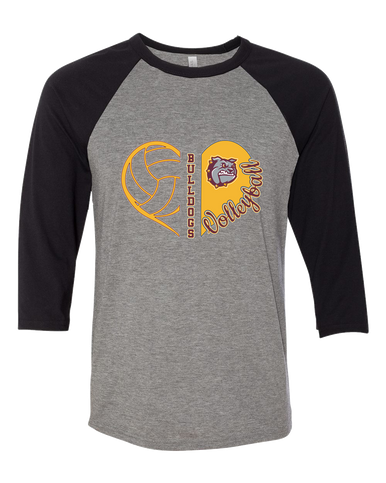 St. Cloud Bulldogs Heart Volleyball Women's Baseball T-Shirt