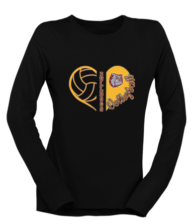 St. Cloud Bulldogs Heart Volleyball Women's LS T-Shirt