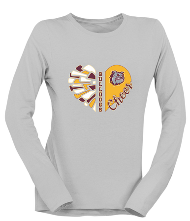 St. Cloud Bulldogs Heart Cheer Women's LS T-Shirt