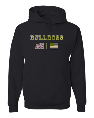 St. Cloud Bulldogs Mascot Camo Flag Men's Premium Hoodie