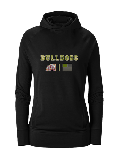 St. Cloud Bulldogs Mascot Camo Flag Women's Hoodie