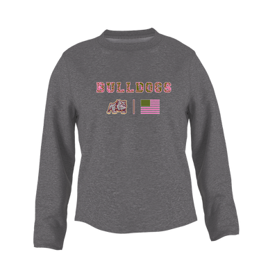 St. Cloud Bulldogs Mascot Pink Camo Flag Women's Sweatshirt