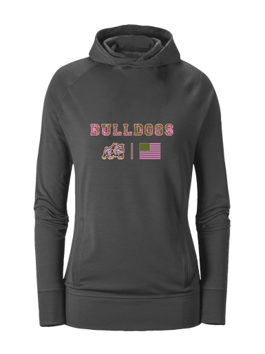St. Cloud Bulldogs Mascot Pink Camo Flag Women's Hoodie