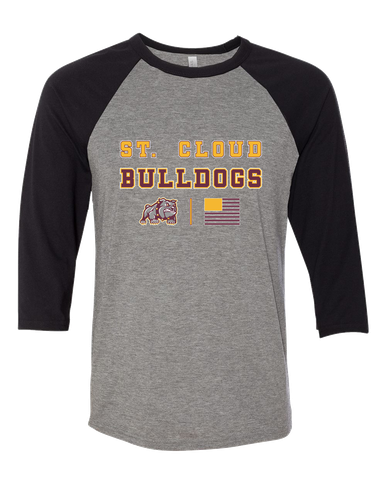 St. Cloud Bulldogs Mascot Spirit Flag Men's Baseball T-Shirt