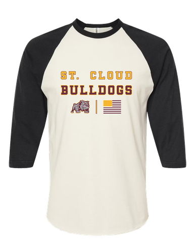 St. Cloud Bulldogs Mascot Spirit Flag Women's Baseball T-Shirt