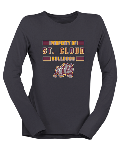 St. Cloud Bulldogs Mascot Property Of Women's LS T-Shirt