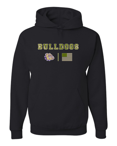 Queen Creek Bulldogs Camo Flag Men's Premium Hoodie