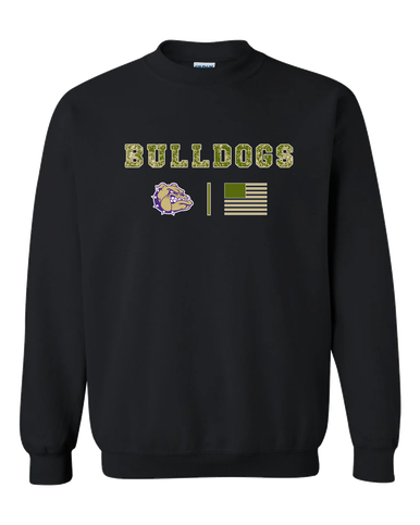 Queen Creek Bulldogs Camo Flag Men's Sweatshirt