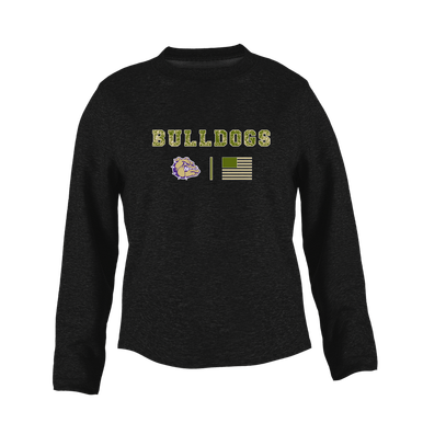 Queen Creek Bulldogs Camo Flag Women's Sweatshirt