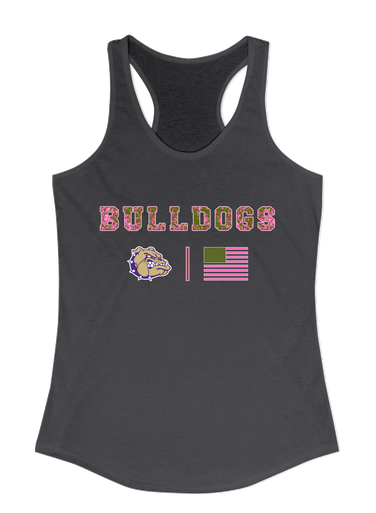 Queen Creek Bulldogs Pink Camo Flag Women's Tank Top