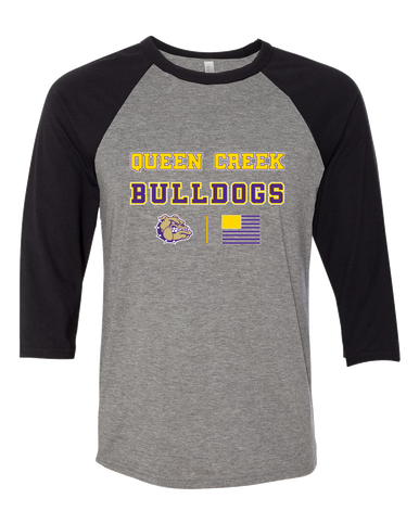 Queen Creek Bulldogs Spirit Flag Men's Baseball T-Shirt