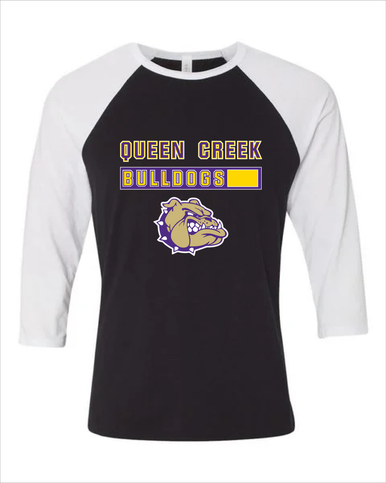 Queen Creek Bulldogs Mascot #7 Men's Baseball T-Shirt