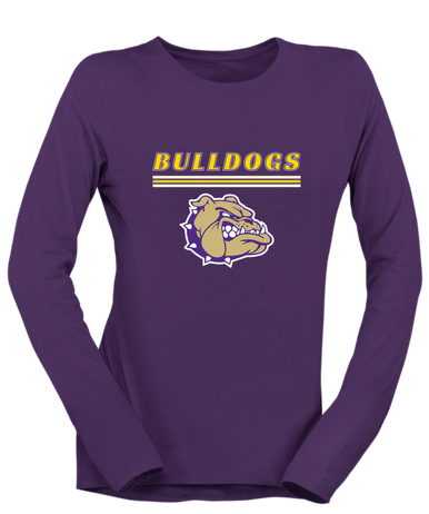 Queen Creek Bulldogs Mascot #8 Women's LS T-Shirt