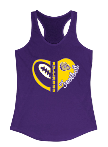 Queen Creek Bulldogs Heart Football Women's Tank Top