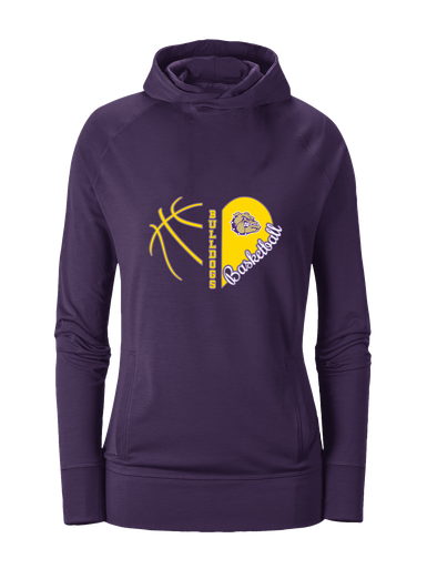 Queen Creek Bulldogs Heart Basketball Women's Hoodie