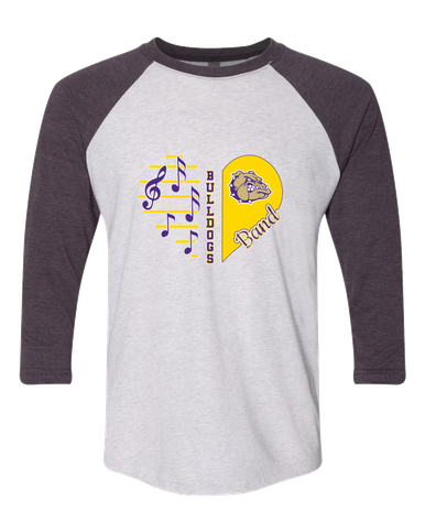 Queen Creek Bulldogs Heart Band Women's Baseball T-Shirt