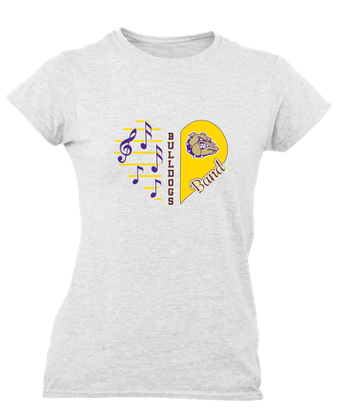 Queen Creek Bulldogs Heart Band Women's SS T-Shirt