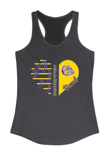 Queen Creek Bulldogs Heart Band Women's Tank Top