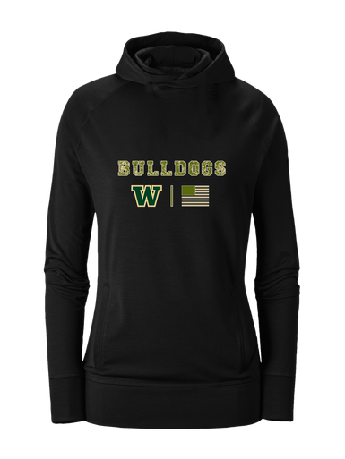 Whitefish Bulldogs Camo Flag Women's Hoodie
