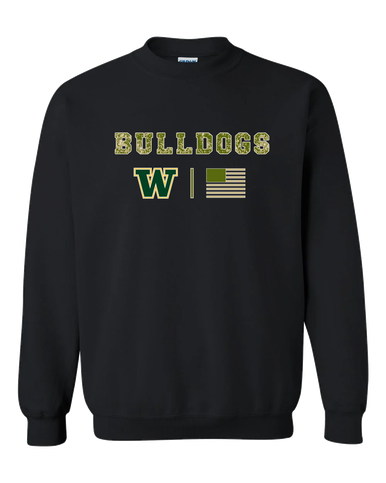 Whitefish Bulldogs Camo Flag Men's Sweatshirt