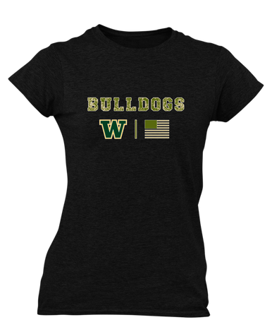 Whitefish Bulldogs Camo Flag Women's Premium SS T-Shirt