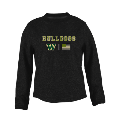 Whitefish Bulldogs Camo Flag Women's Sweatshirt