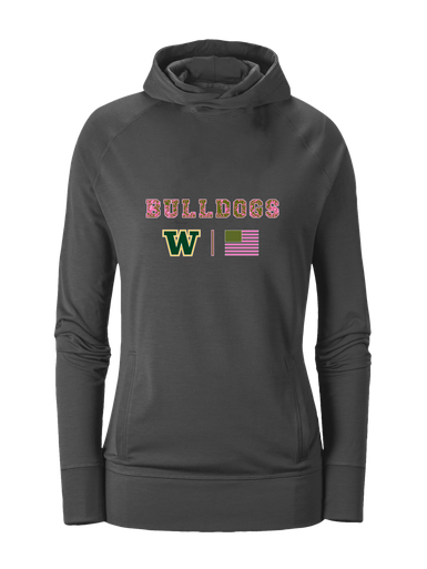 Whitefish Bulldogs Pink Camo Flag Women's Hoodie