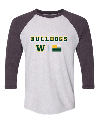 Whitefish Bulldogs Team Colors Flag Men's Baseball T-Shirt