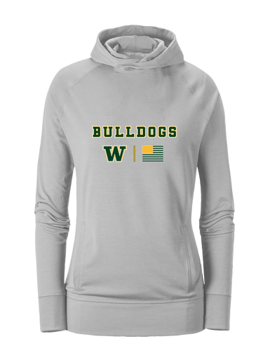 Whitefish Bulldogs Team Colors Flag Women's Hoodie