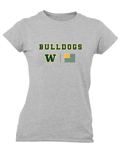 Whitefish Bulldogs Team Colors Flag Women's Premium SS T-Shirt
