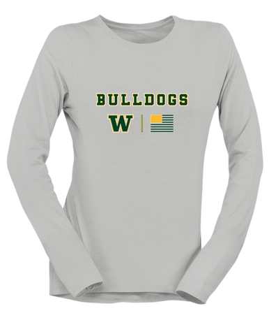 Whitefish Bulldogs Team Colors Flag Women's Premium LS T-Shirt