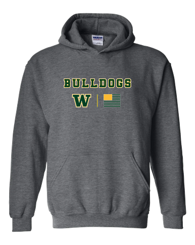 Whitefish Bulldogs Team Colors Flag Men's Hoodie