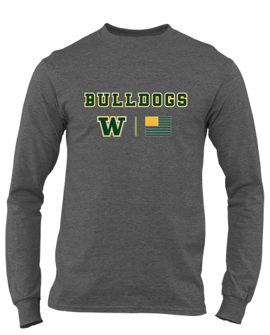 Whitefish Bulldogs Team Colors Flag Men's LS T-Shirt