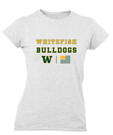 Whitefish Bulldogs Spirit Flag Women's Premium SS T-Shirt