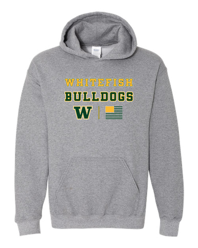 Whitefish Bulldogs Spirit Flag Men's Hoodie