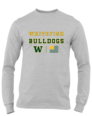 Whitefish Bulldogs Spirit Flag Men's LS T-Shirt