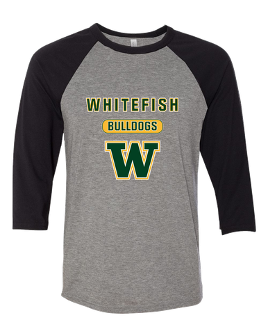 Whitefish Bulldogs Mascot #3 Women's Baseball T-Shirt